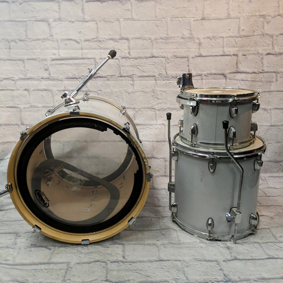 SPL Street Bop Birch Ply 3 Piece Shell Pack Silver Metallic  Drum Kit