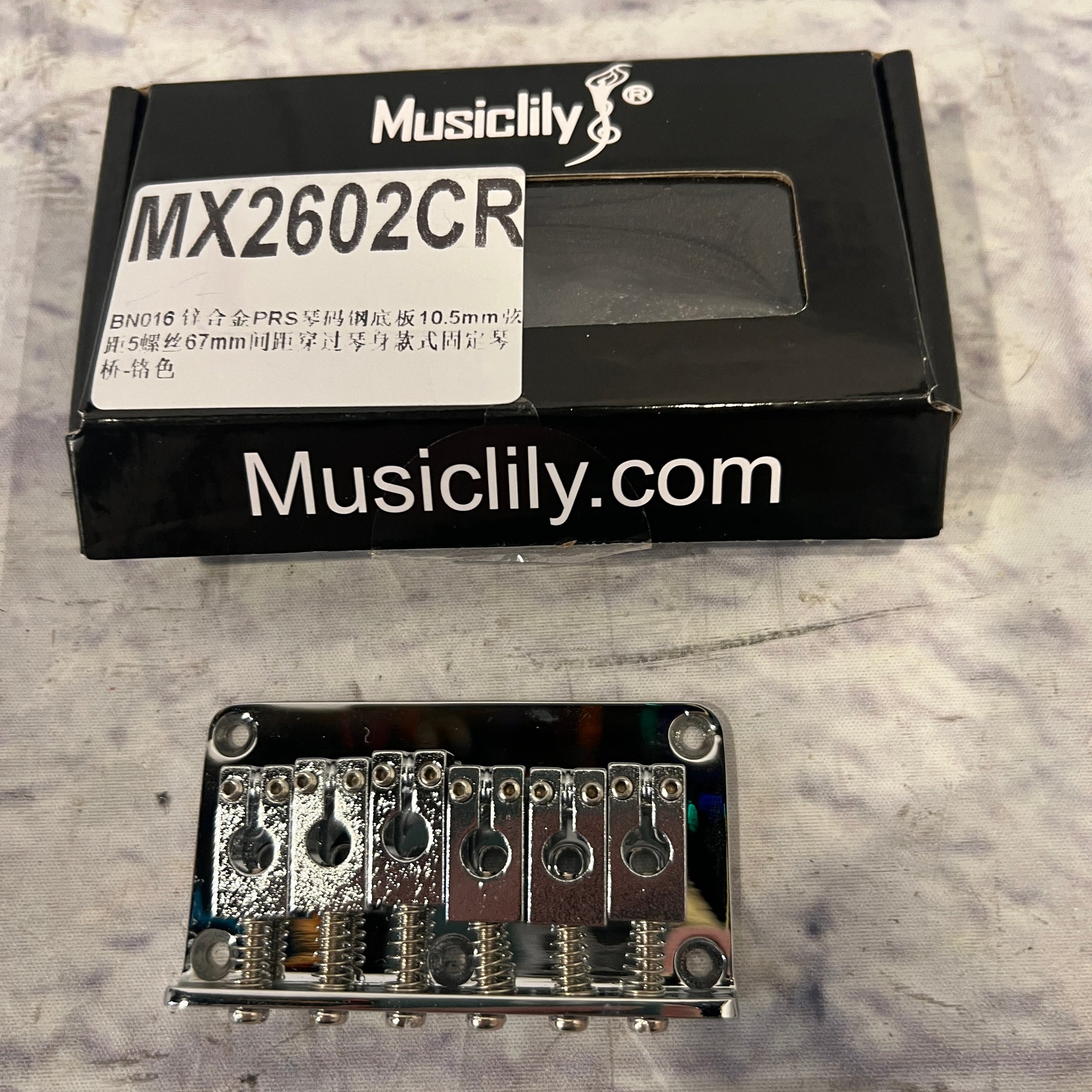 Musiclily MX2602CR Hardtail Chrome Bridge