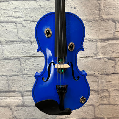 Unknown Blue 4/4 Violin W/ Case