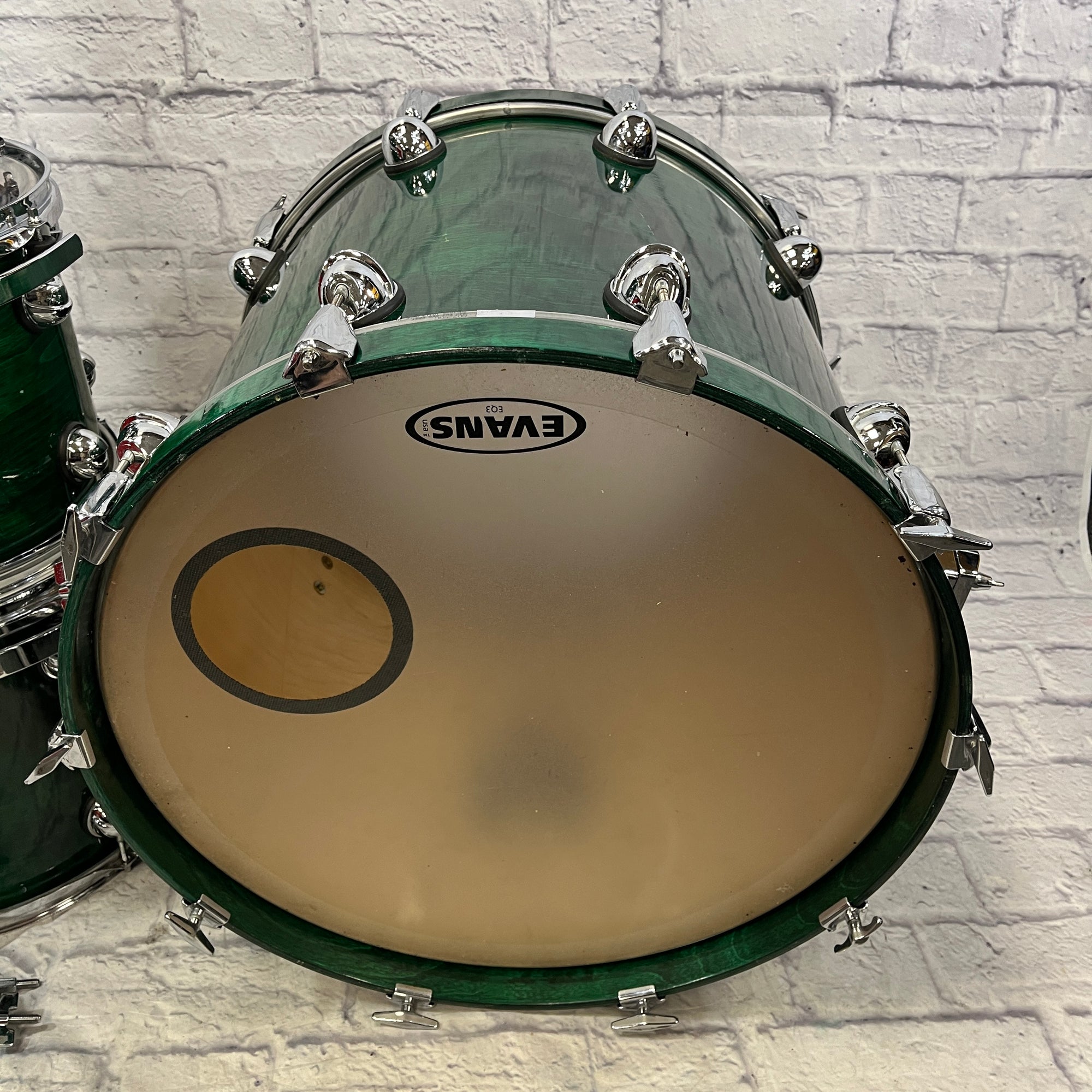 Premier Genista 4pc Drum Kit Transparent Green Drum