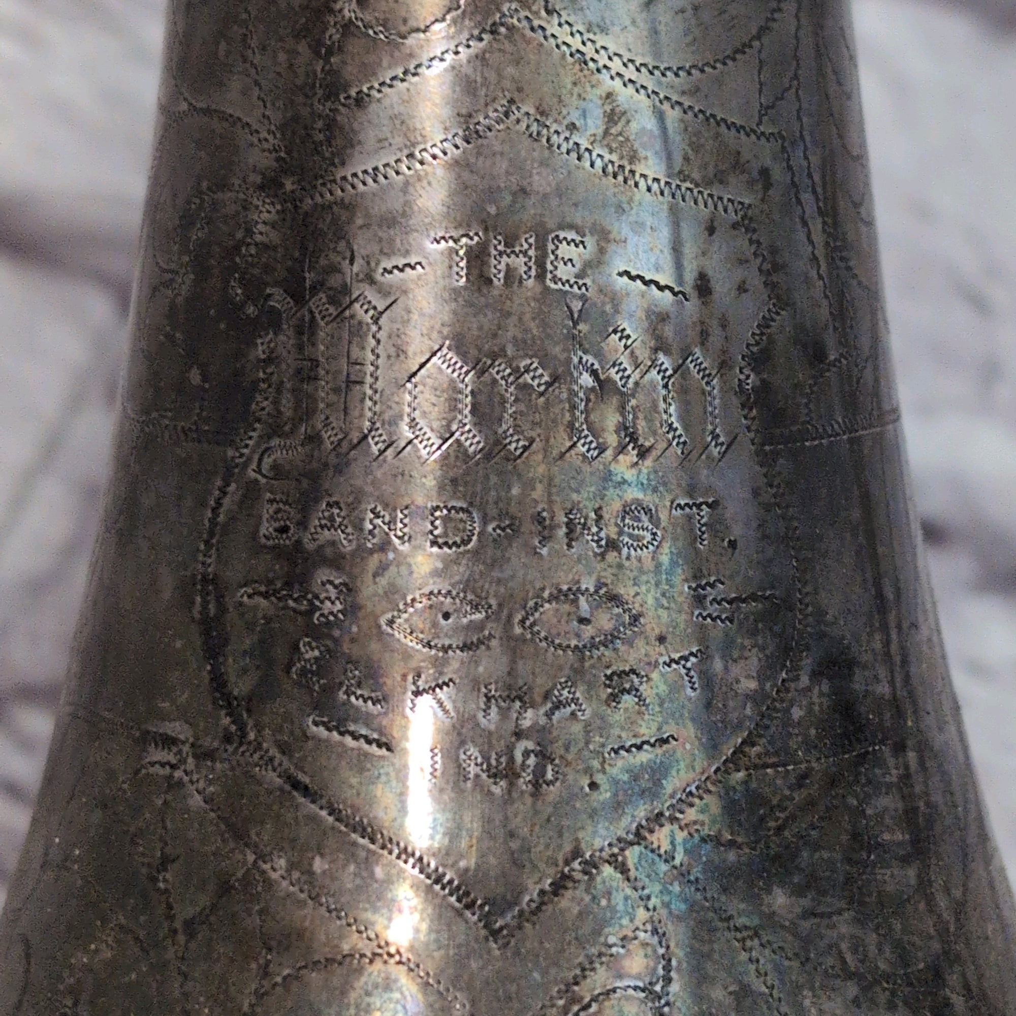 Vintage The Martin Instrument Co. Elkhart Ind. Trombone 1914 Silver