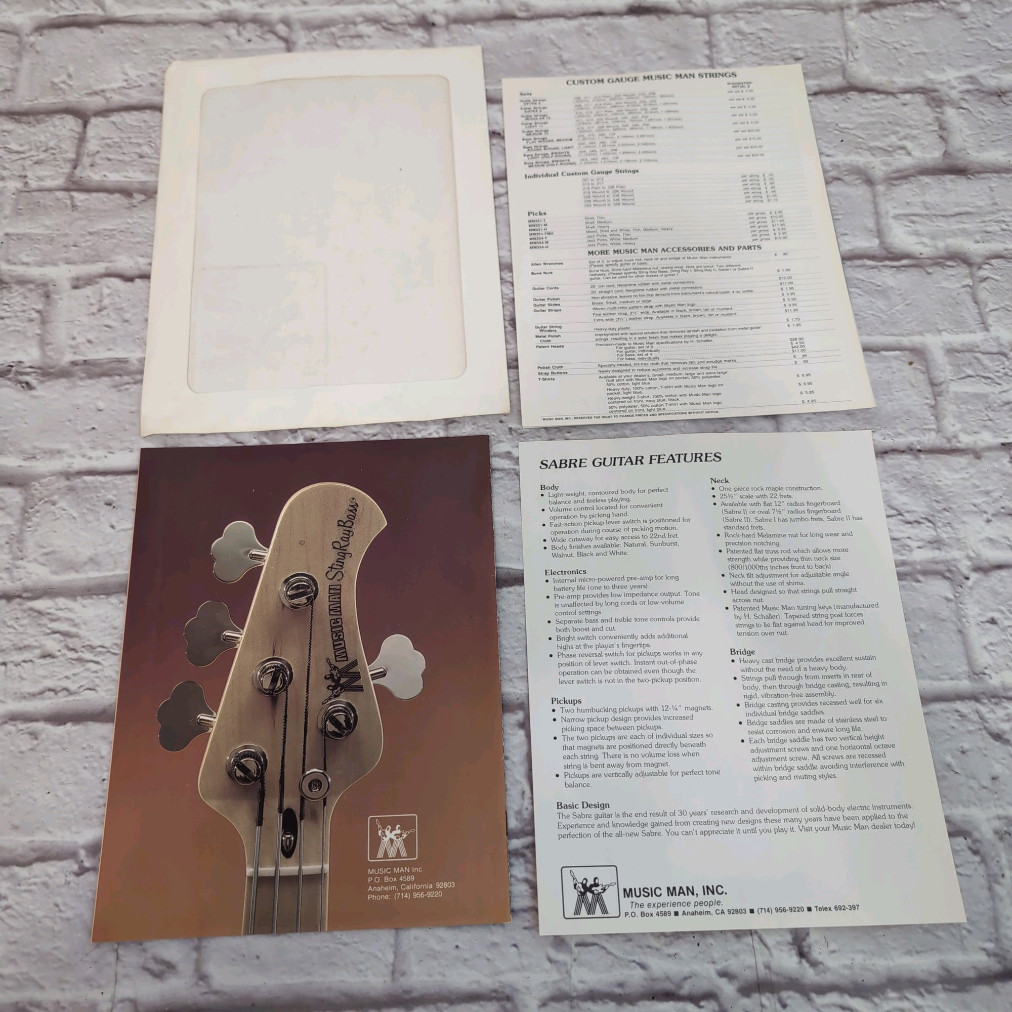 Music Man 1978 Product Catalog and Dealer Materials