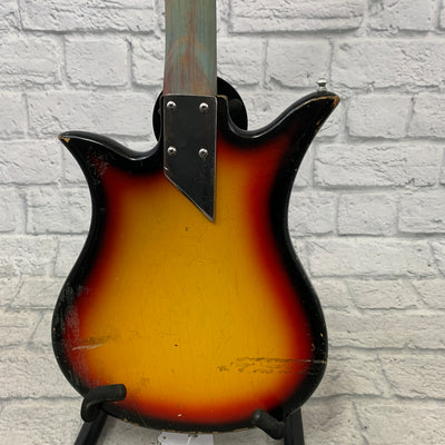 Vintage 1961 Teisco Tulip Bass Converted to Baritone Electric Guitar