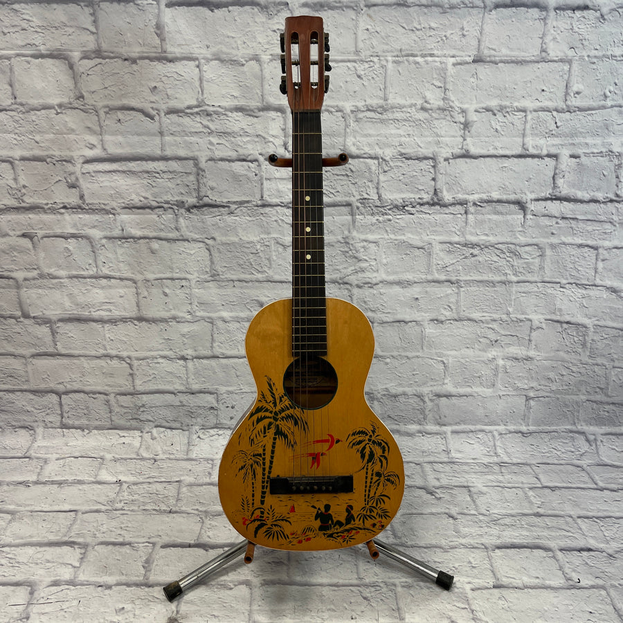 Harmony Supertone Hawaiian 3/4 Parlor Acoustic Guitar 1930s