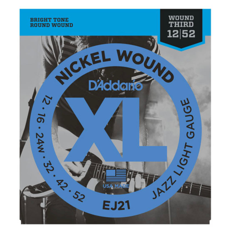 Daddario Jazz Light Gauge 12-52 Guitar Strings EJ21