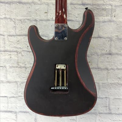Unknown Stratocaster Style Solid Body Flat Black Over Red