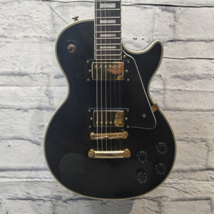 Unknown Ebony Les Paul Custom Style Guitar
