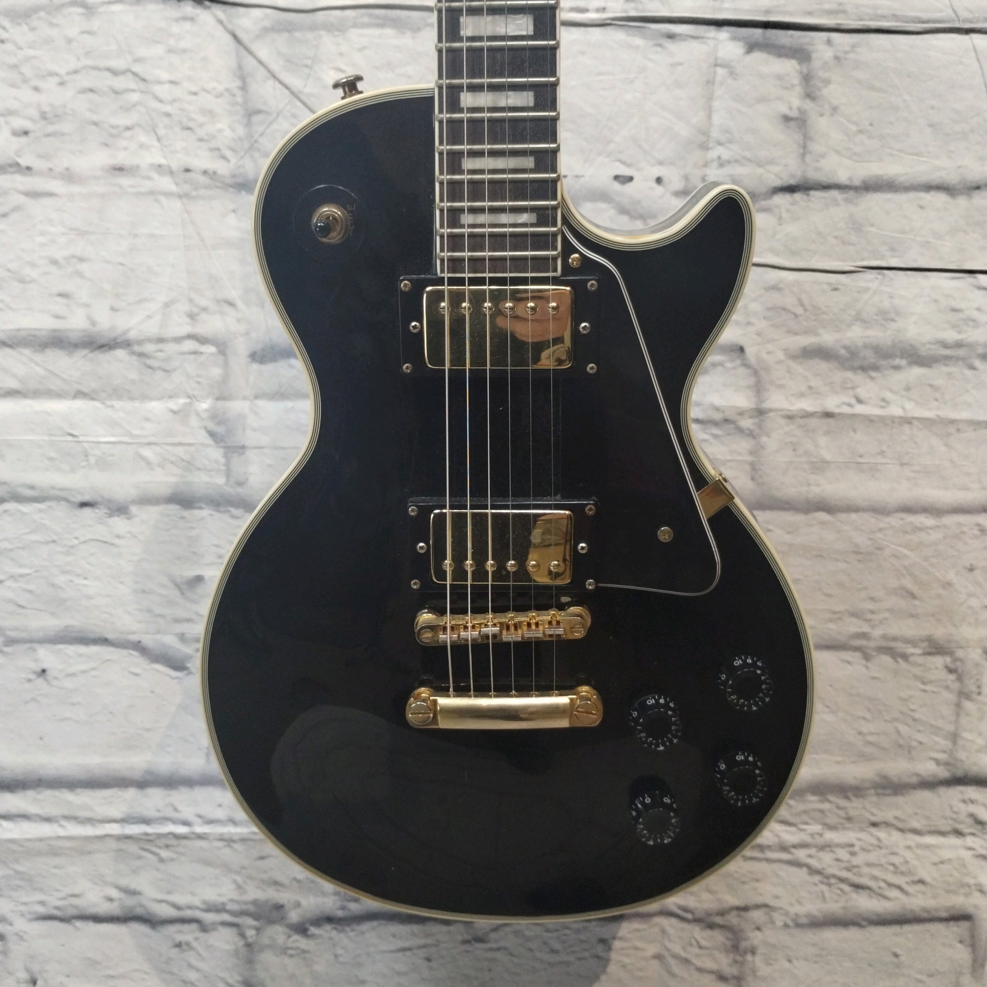 Unknown Ebony Les Paul Custom Style Guitar