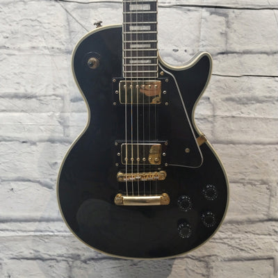 Unknown Ebony Les Paul Custom Style Guitar