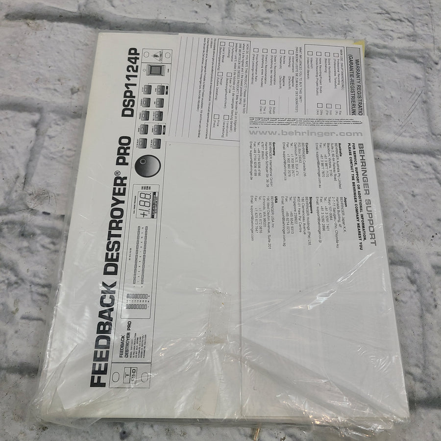Behringer Feedback Destroyer Pro DSP1124P Manual Multi Language