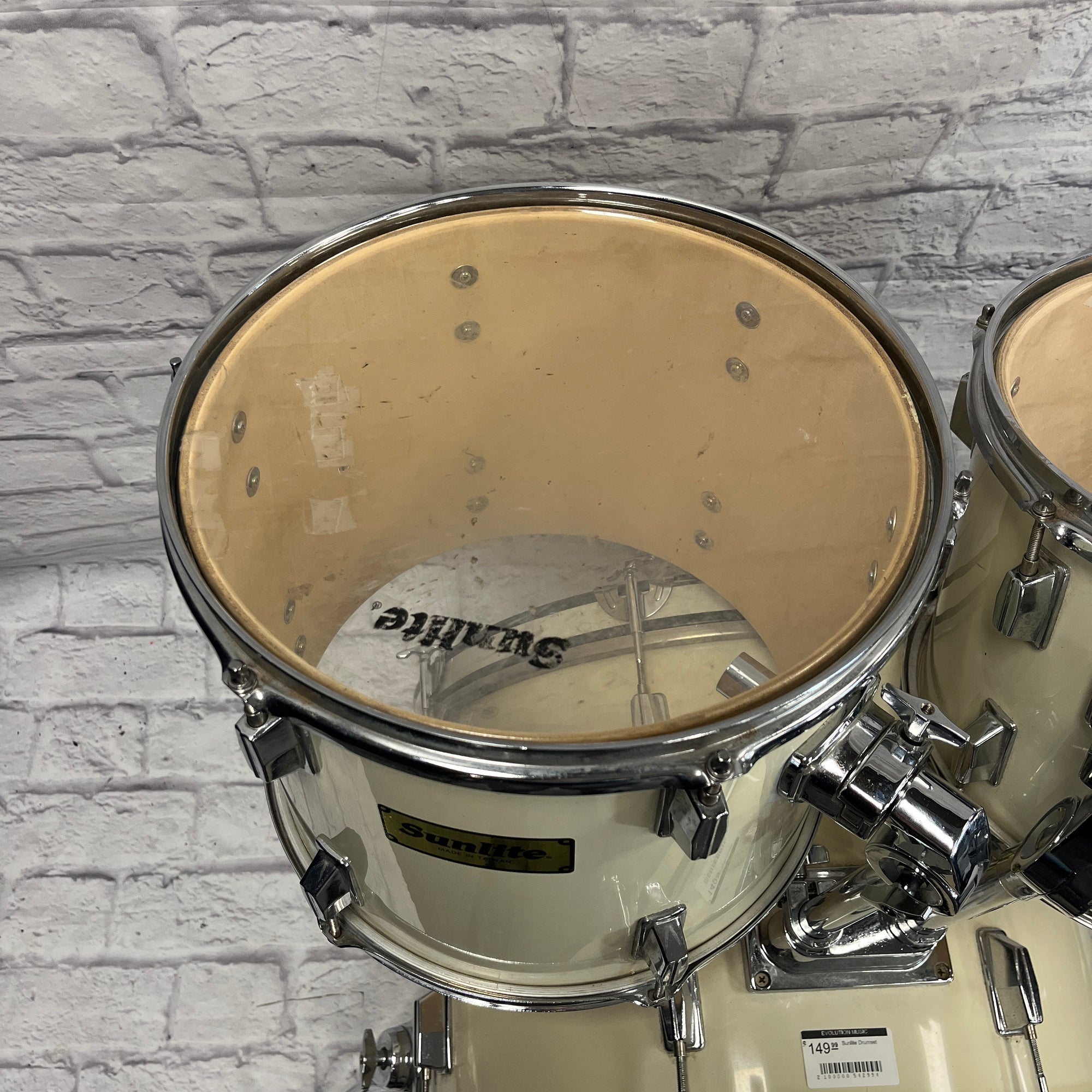 Sunlite 3 Piece Drumset White