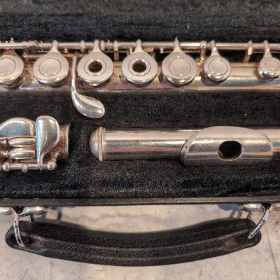 Yamaha Model YFL-385 II Flute Silver Head Open Hole Low B