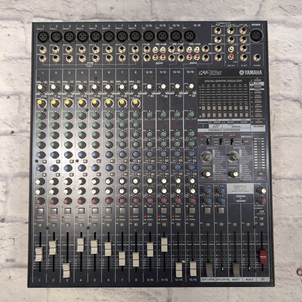Yamaha EMX5016CF 16 Channel 500-Watt Powered Analog Mixer - Evolution Music