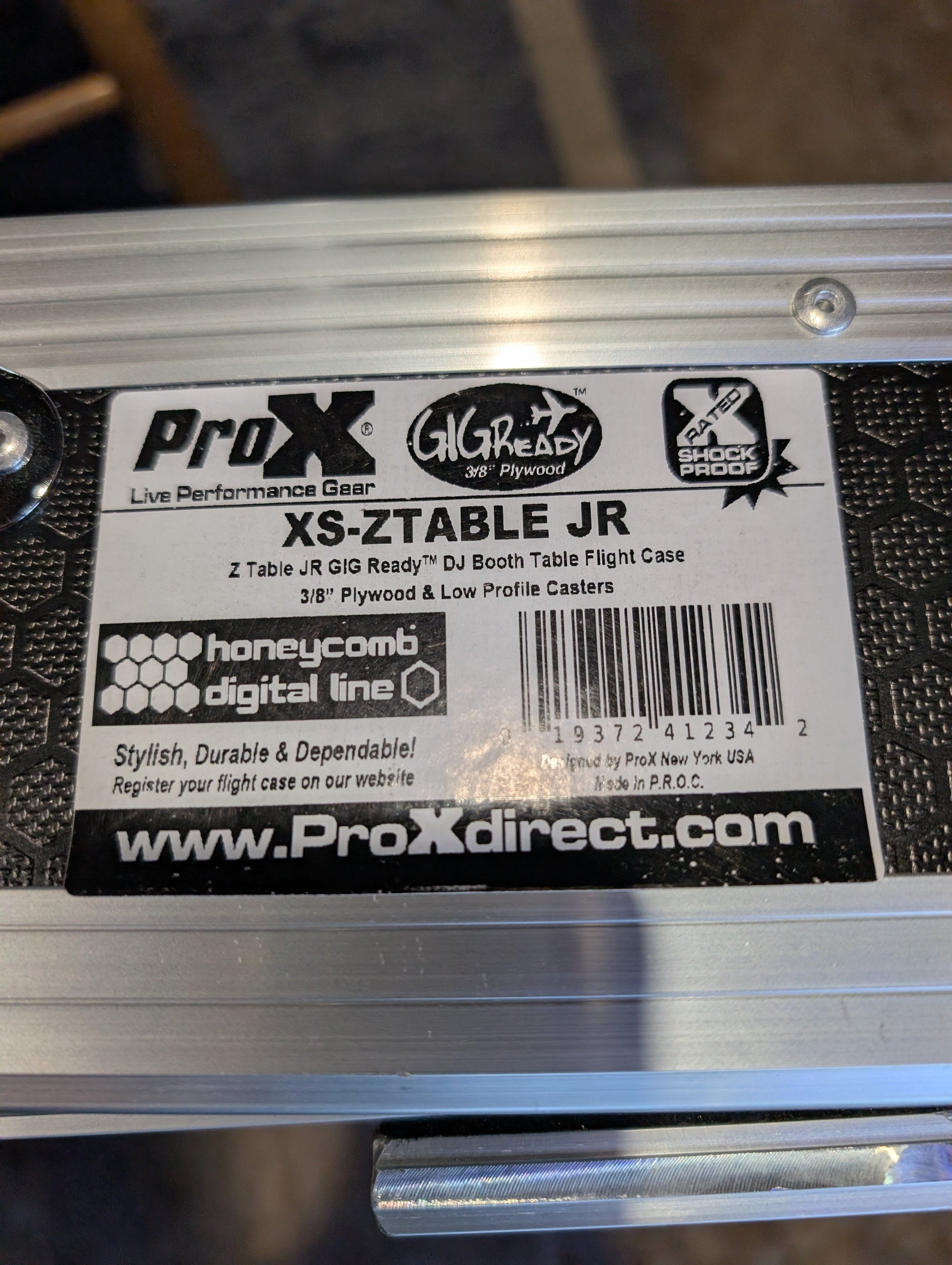 ProX XS-ZTABLEBL JR Portable Z-Style DJ Table Flight Case w/ Handles Wheels Black