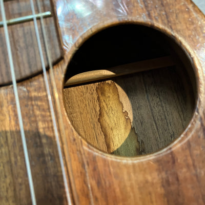 Mele 6 String Tenor Ukulele Double Sound Hole w/ Pickup w/ case