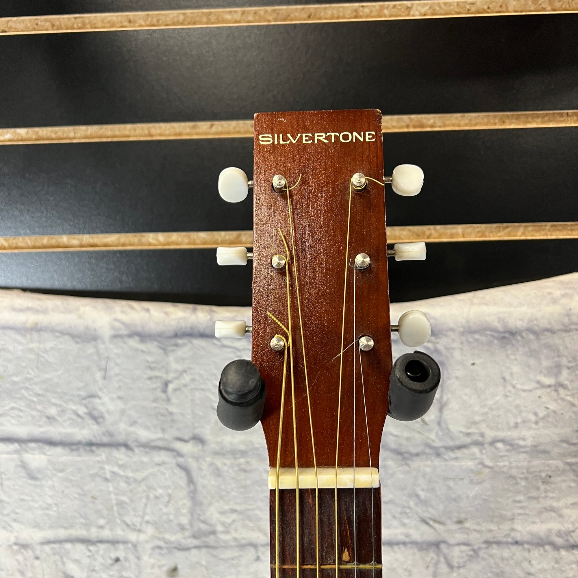 Airline Parlor Acoustic Guitar w/ Chipboard Case, Vintage Strap, and Vintage Tuner