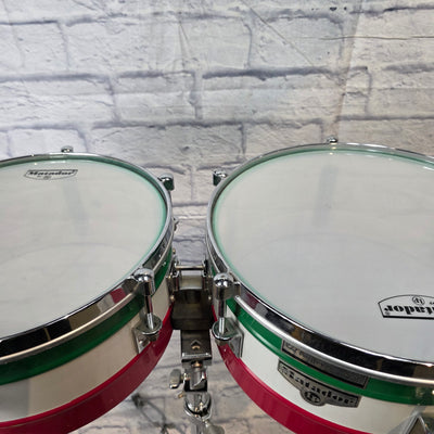 LP Matador Karl Perazzo Custom Series Timbales w/ Stand - Mexican Flag
