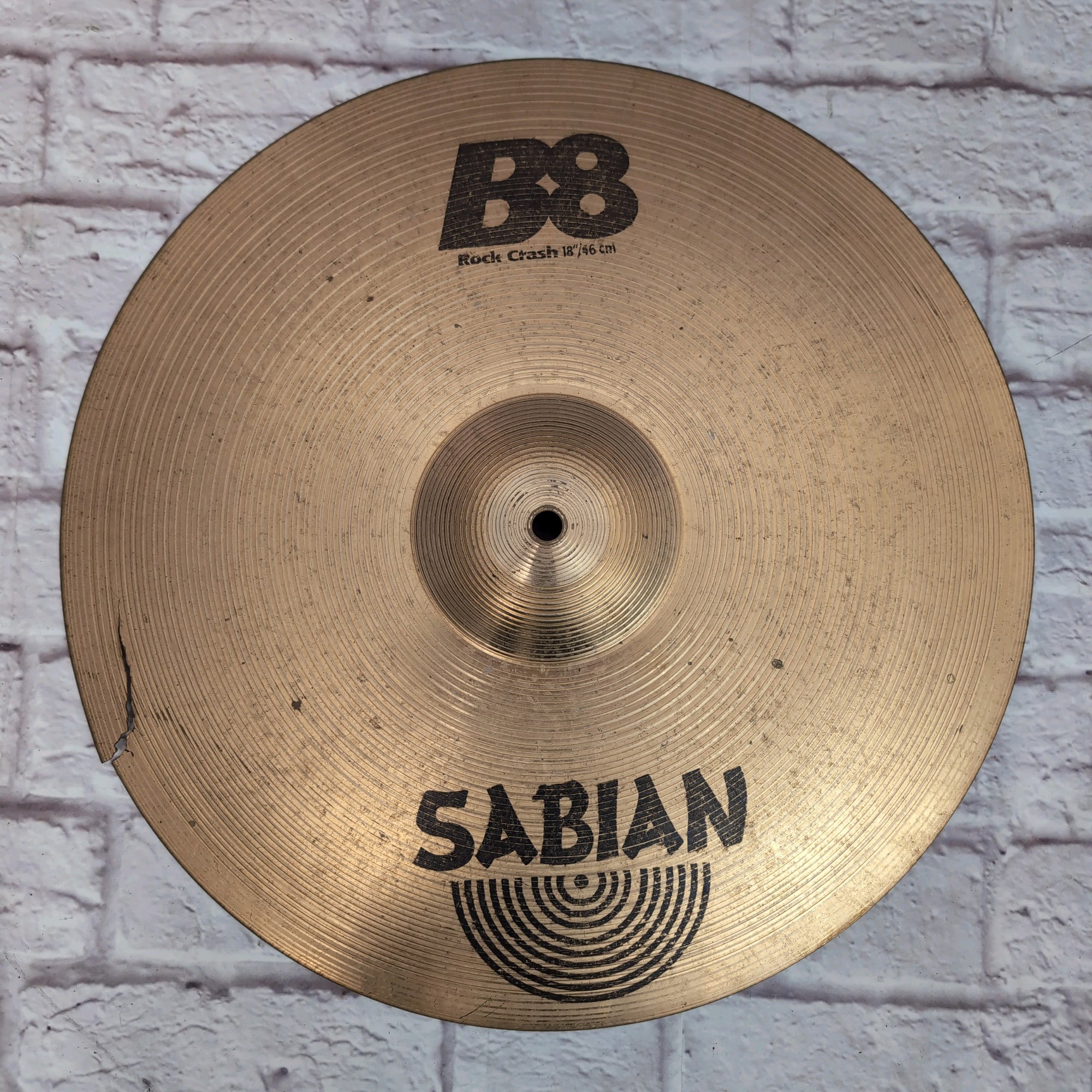 Sabian 18" B8 Rock Crash Cymbal Cracked