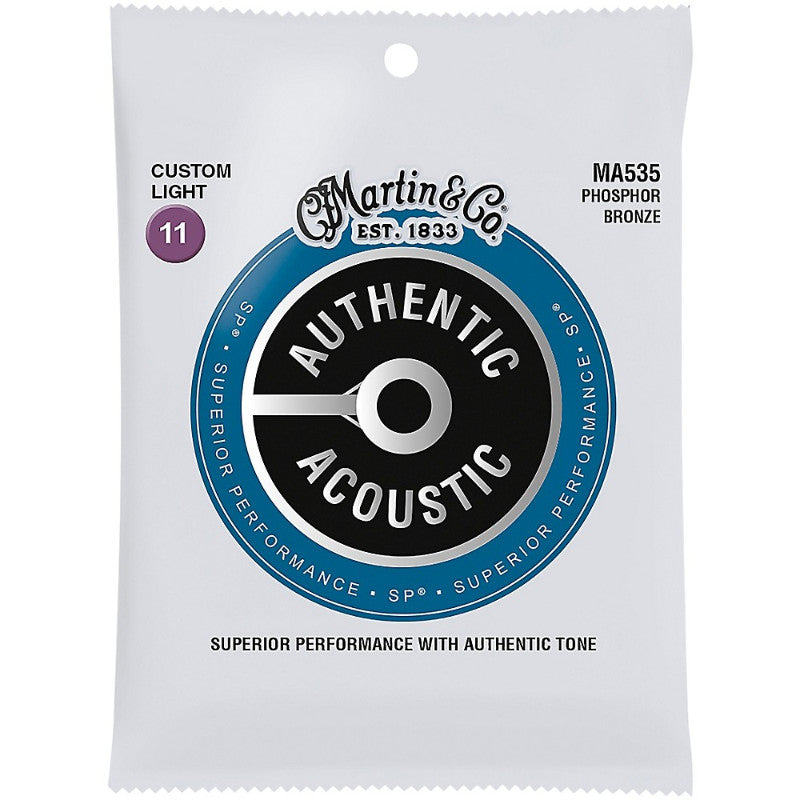 Martin MA535 Authentic Acoustic Custom Light Guitar Strings 11-52