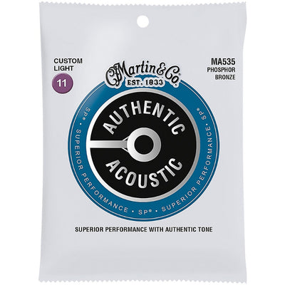Martin MA535 Authentic Acoustic Custom Light Guitar Strings 11-52
