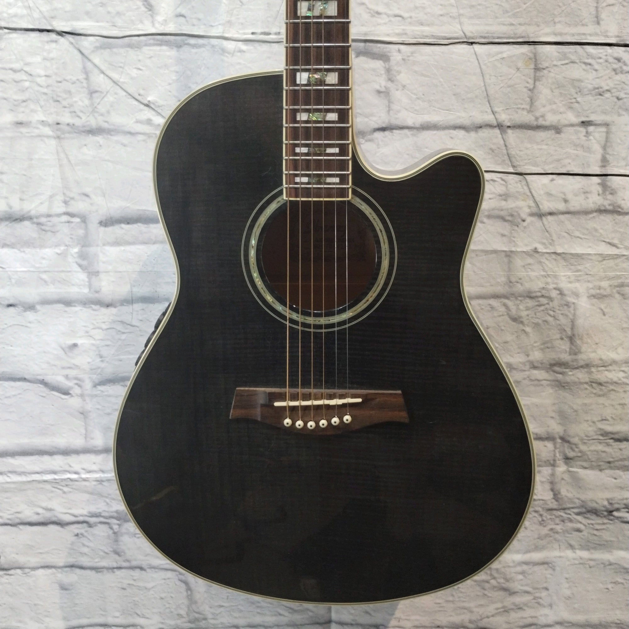 Ibanez AEF30E Acoustic Guitar - Transparent Black Flame Finish Acoustic Guitar