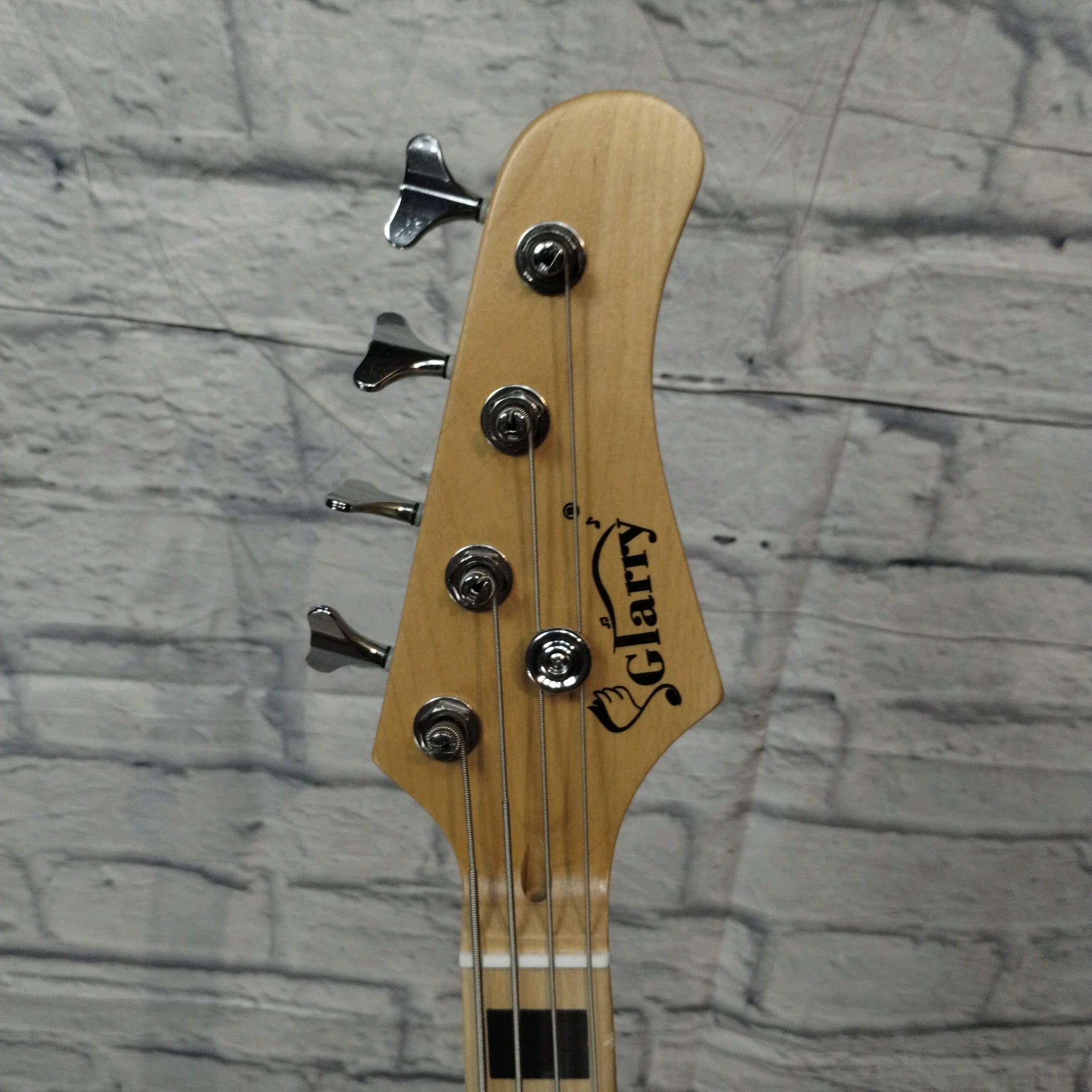 Glarry GP Bass White W/ Block Inlays