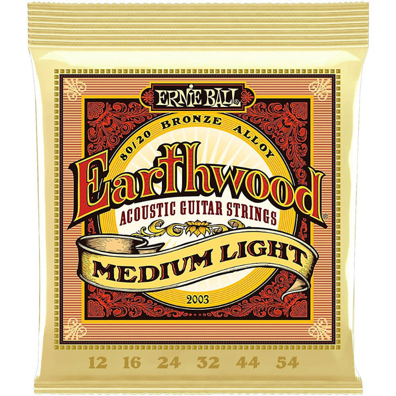 Ernie Ball Earthwood Medium Light 80/20 Bronze Acoustic Guitar Strings - 12-54 Gauge