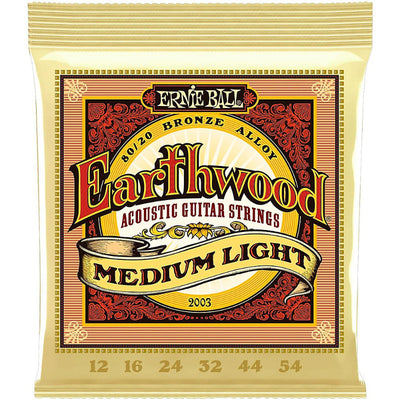 Ernie Ball Earthwood Medium Light 80/20 Bronze Acoustic Guitar Strings - 12-54 Gauge