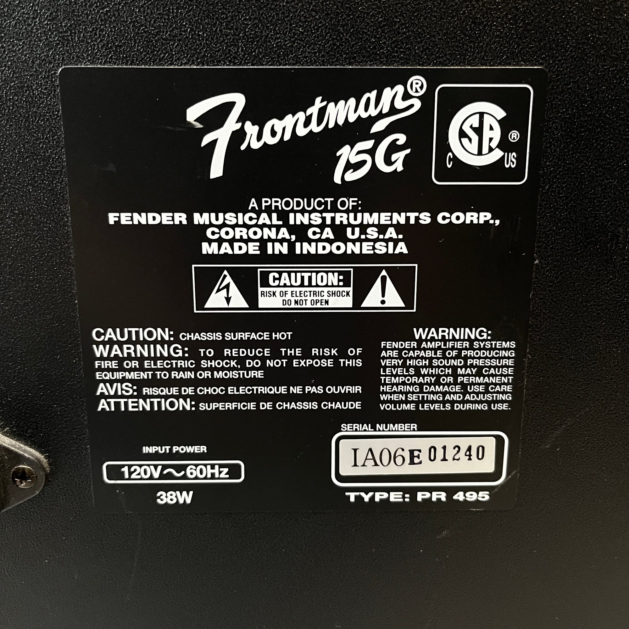 Fender Frontman 15G Guitar Combo Amp