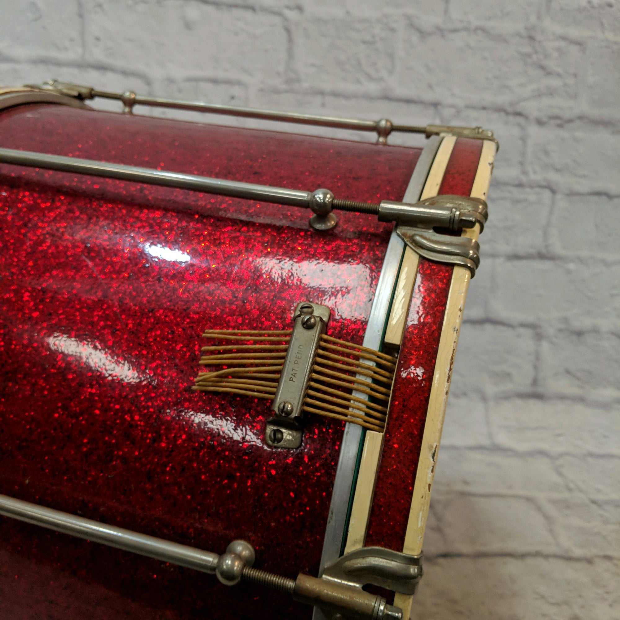 Vintage Ludwig Crimson Marching Snare 16 x 10.5