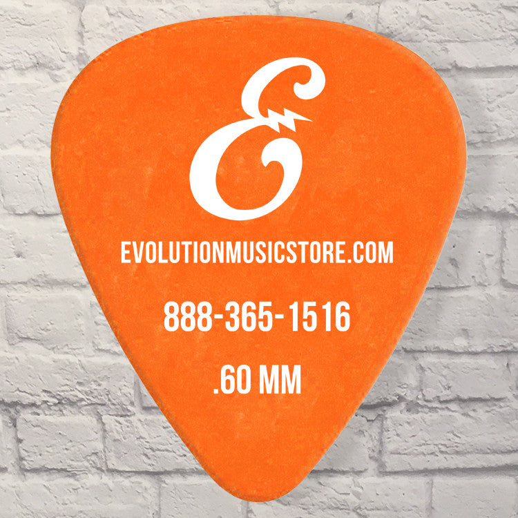 Evolution Brand Light .60mm Duralin 12 Pack Guitar Picks (Orange)