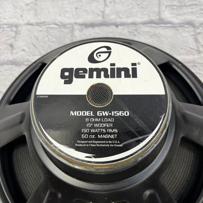 Gemini GW-1560 15in Passive Speaker 8 Ohm