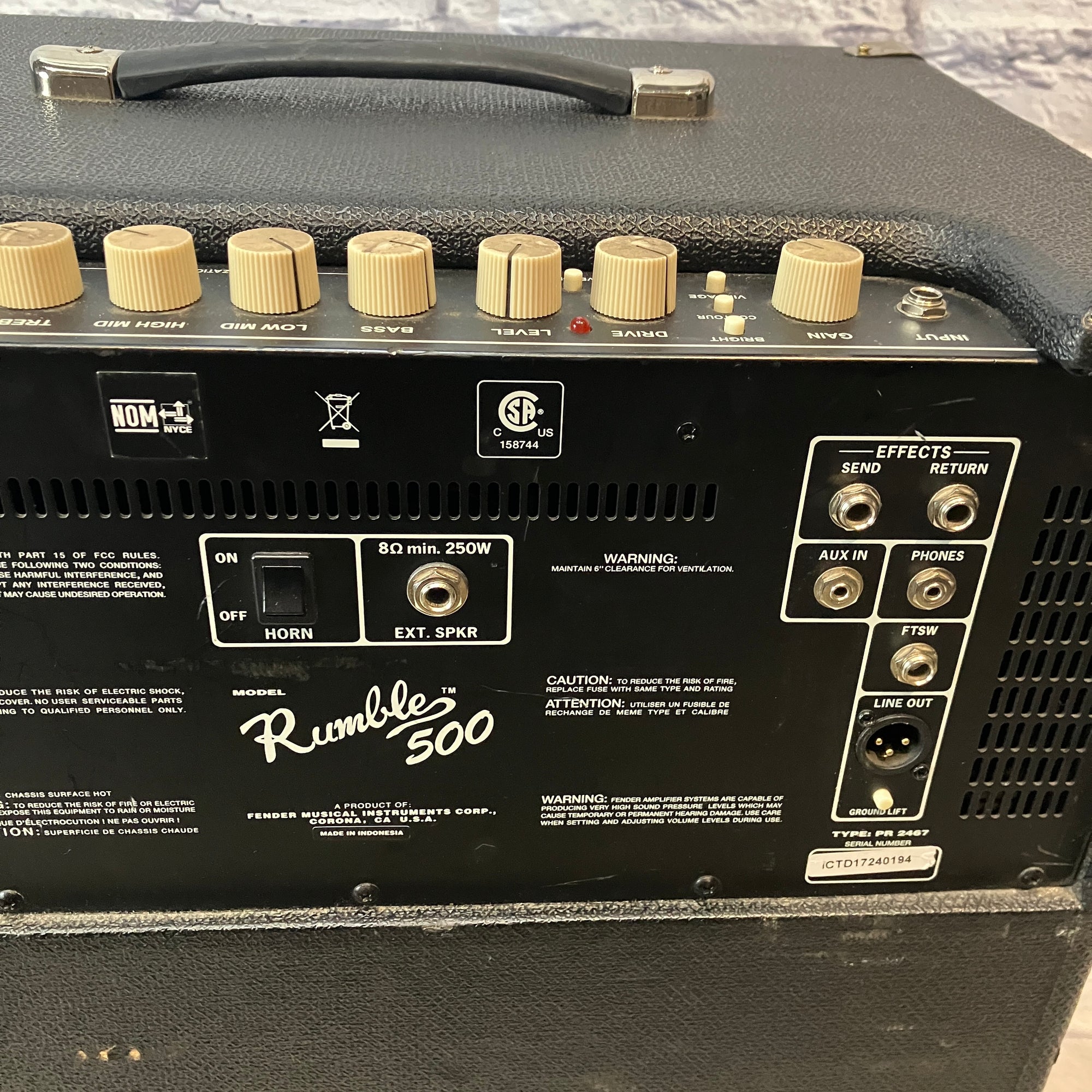 Fender Rumble 500 Bass Combo Amp