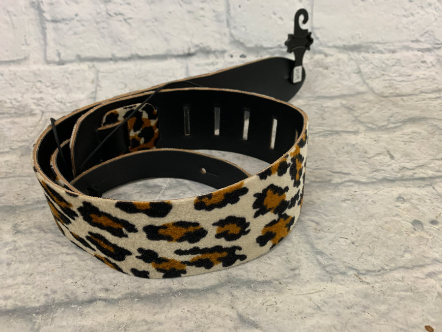 2.5" Levy's Leopard Print Velvet Guitar Strap