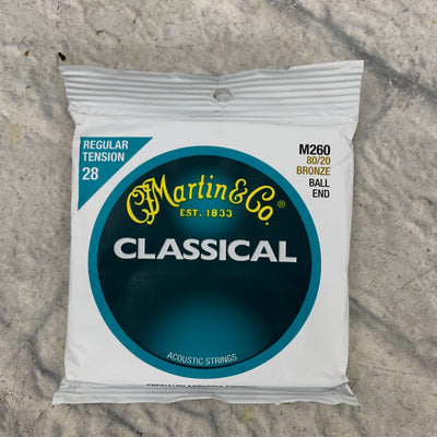 Martin M260 80/20 Ball End Classical Guitar Strings, Regular Tension