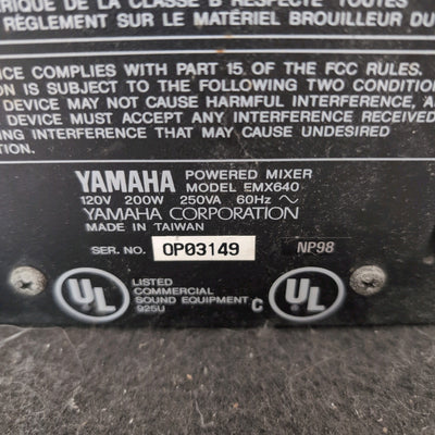 Yamaha EMX640 6 Channel Powered Mixer