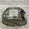 Ludwig 6.5x14 Rocker Snare Drum | Bow-Tie Lugs | Chrome Over Wood | Granitone Interior | 1980s Black/White Badge