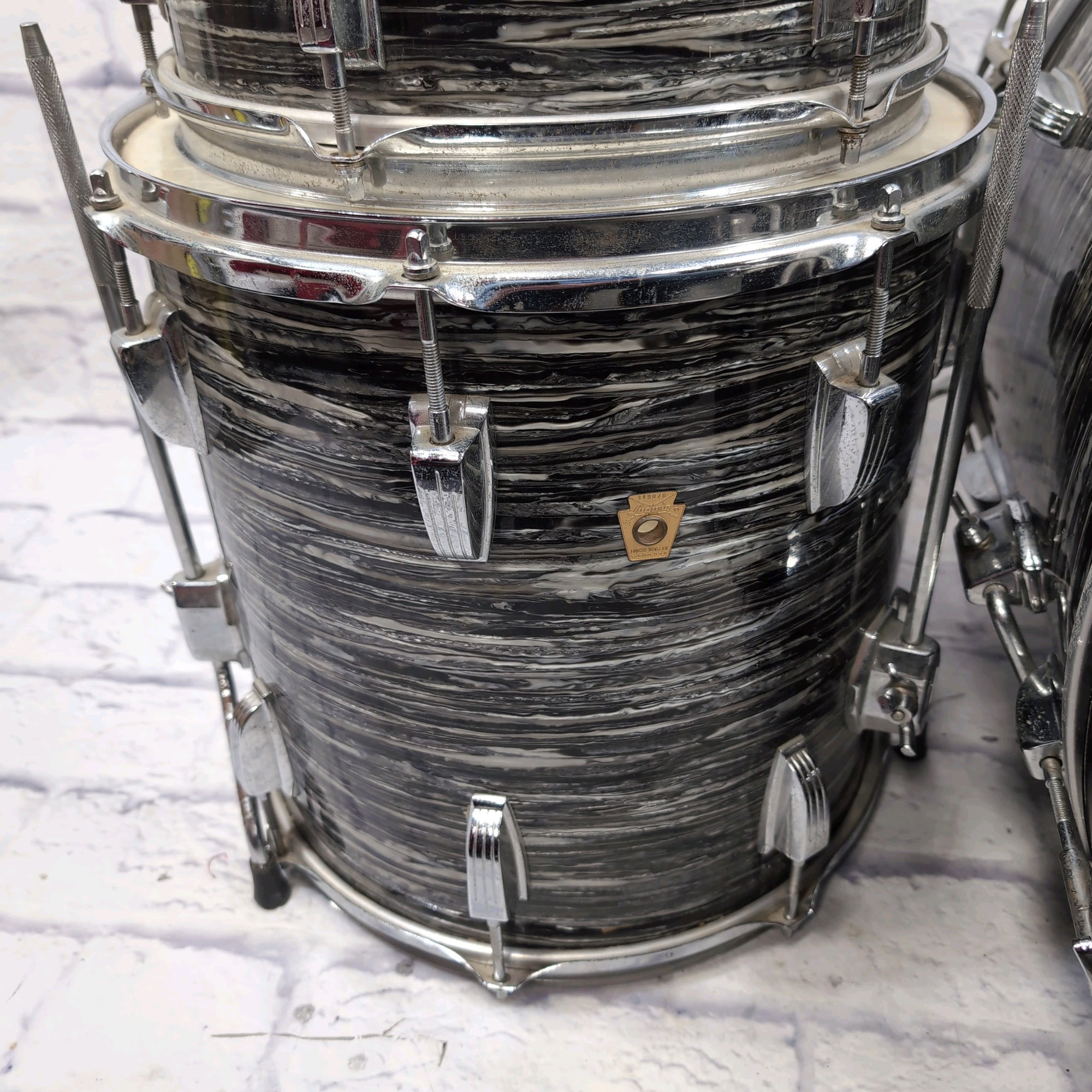 Ludwig Ringo Black Oyster Pearl Keystone Badge Drum Kit Vintage 1965