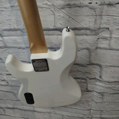 Glarry GP Bass White W/ Block Inlays