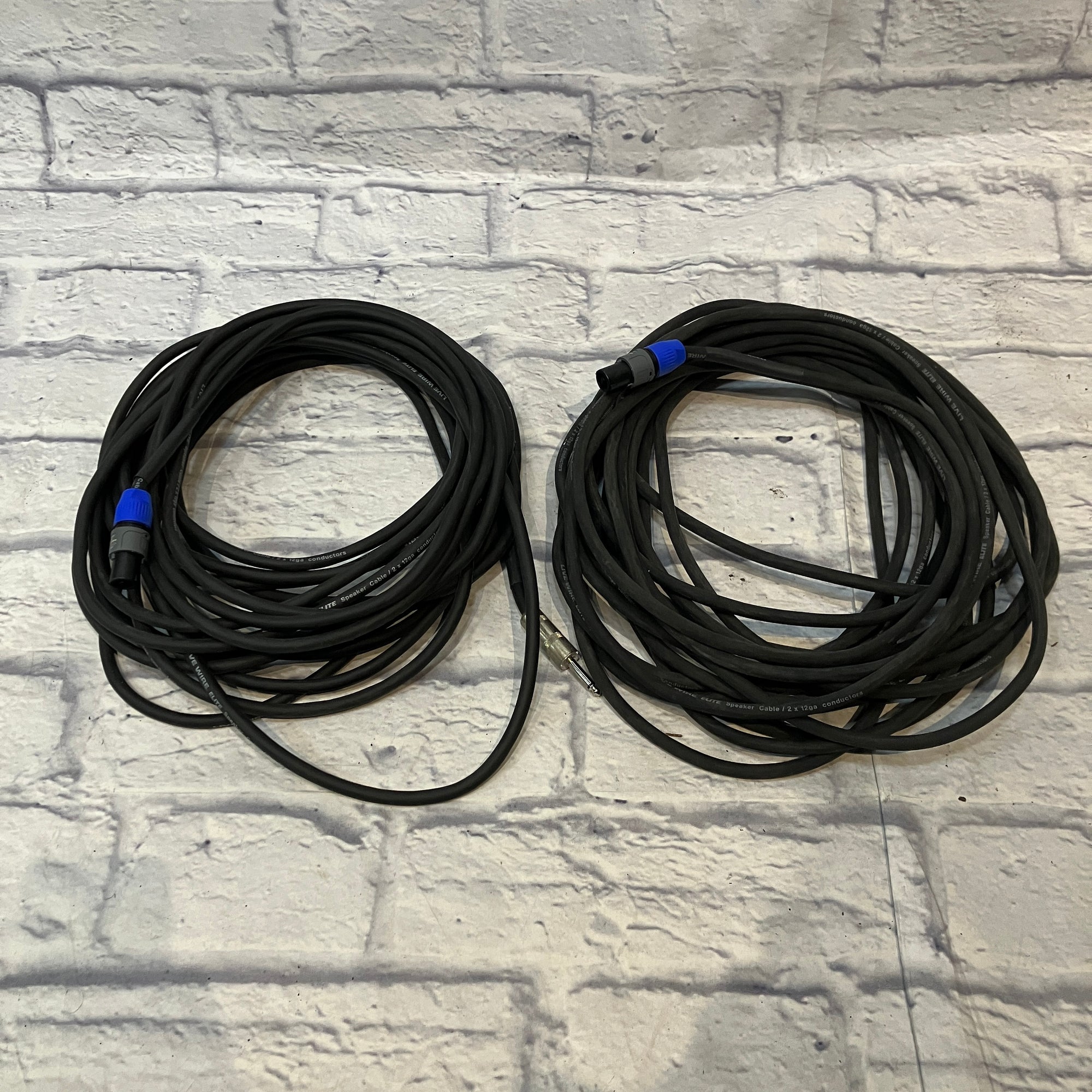 Pair of Livewire Elite S12NQ50 Speaker Cables Speakon to TS