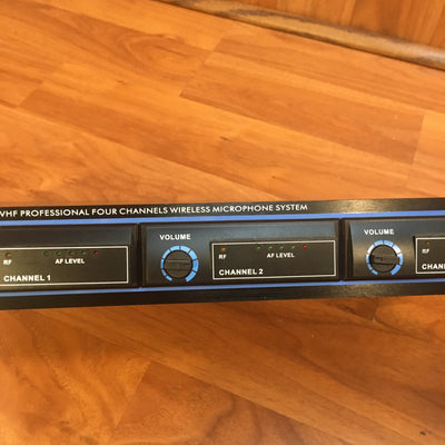 Pyle PDWM4300 4 Channel VHF Wireless Microphone System