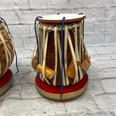 Unknown Tabla Set with Covers and Stands