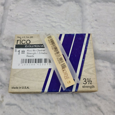 Rico Bb Clarinet Reeds Strength 1.5 Individual Reeds