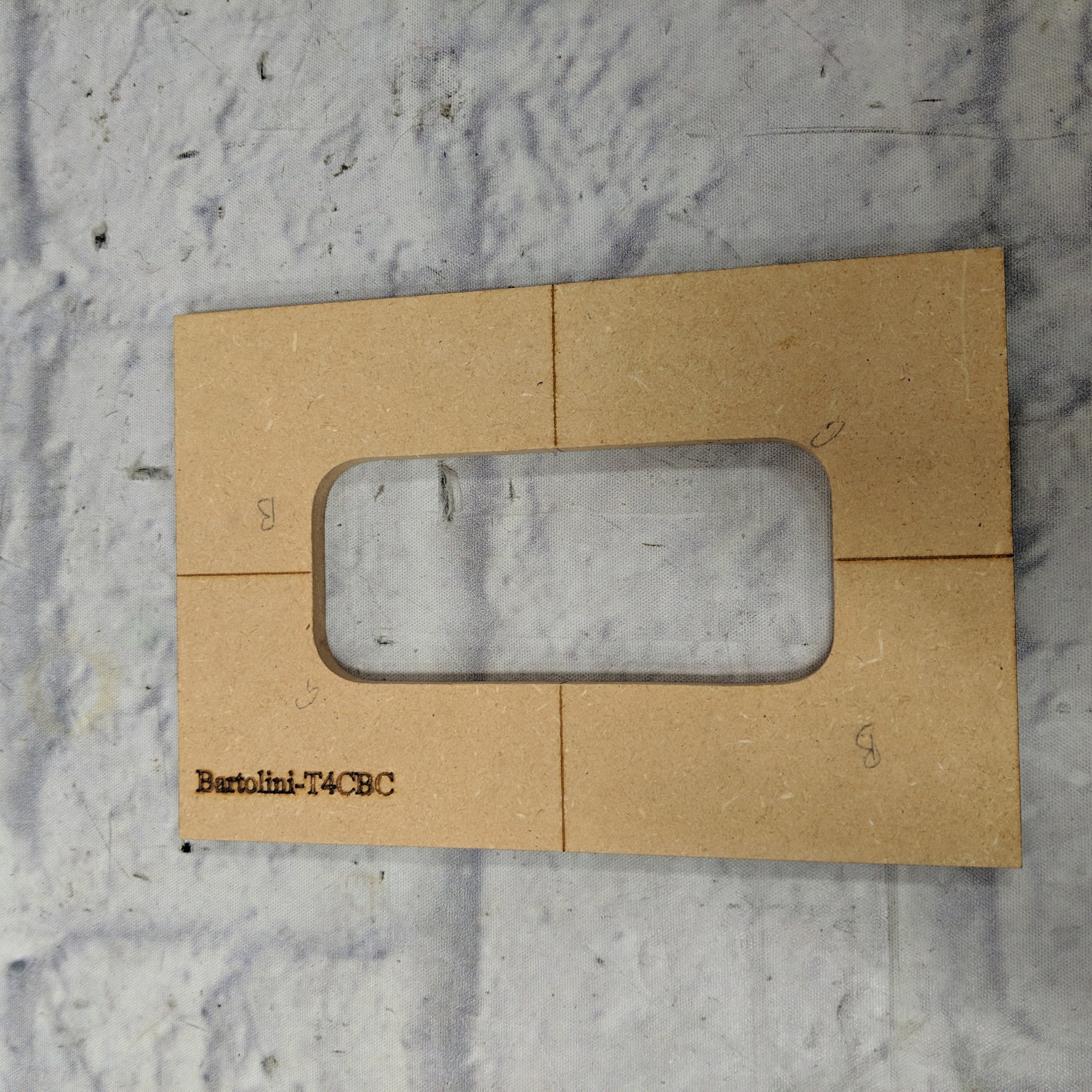 Unknown Bartolini T4CBC Pickup Routing Template