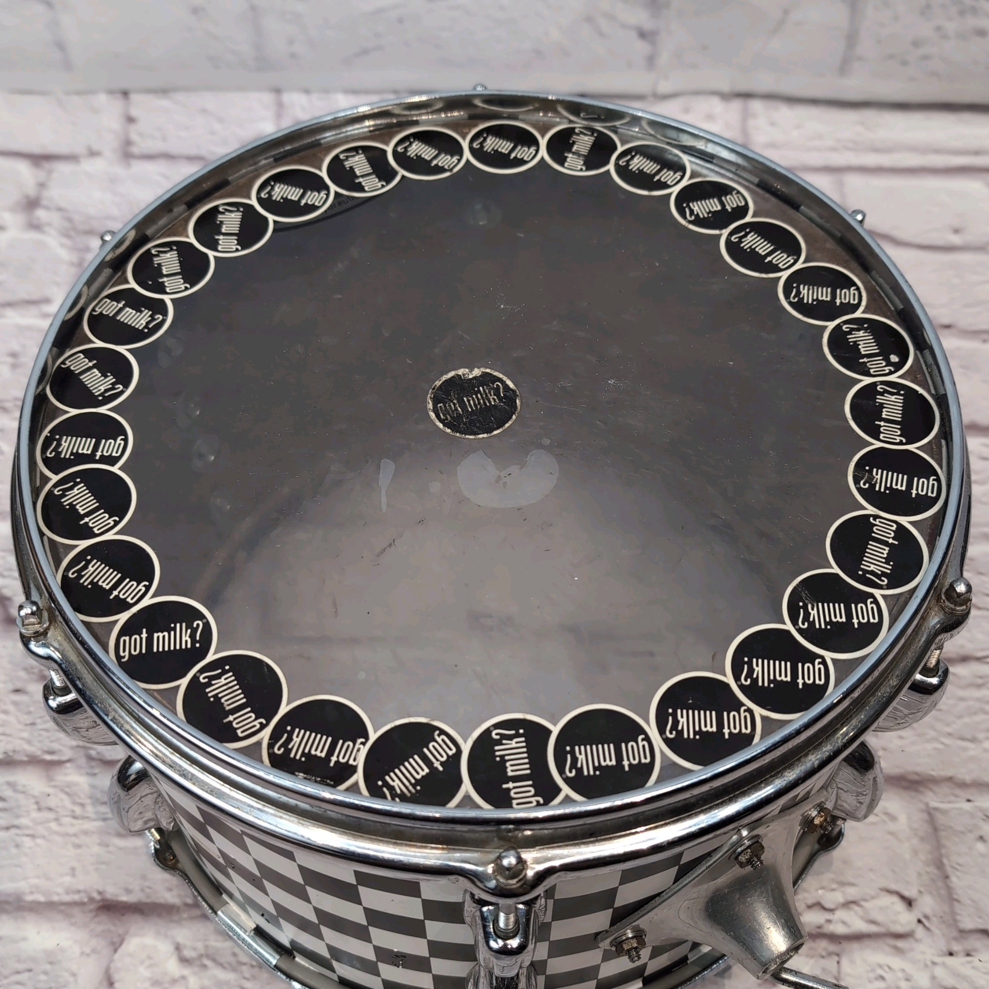 Unknown Vintage 12x8" Rack Tom w/ Checkered Wrap