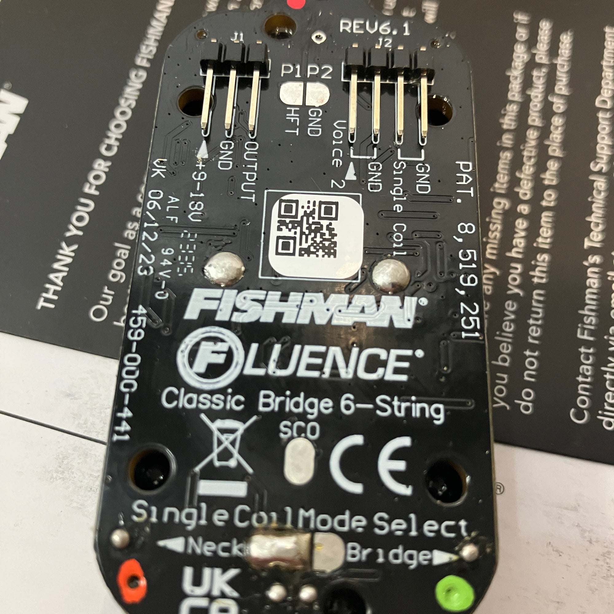 Fishman Fluence Open Core Classic Humbucker Bridge Pickup