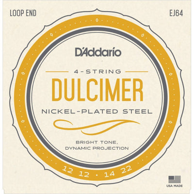 D'Addario 4 Strings Nickel Plated Steel Loop End 12-22 Dulcimer Strings