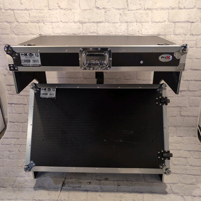 ProX XS-ZTABLEBL JR Portable Z-Style DJ Table Flight Case w/ Handles Wheels Black