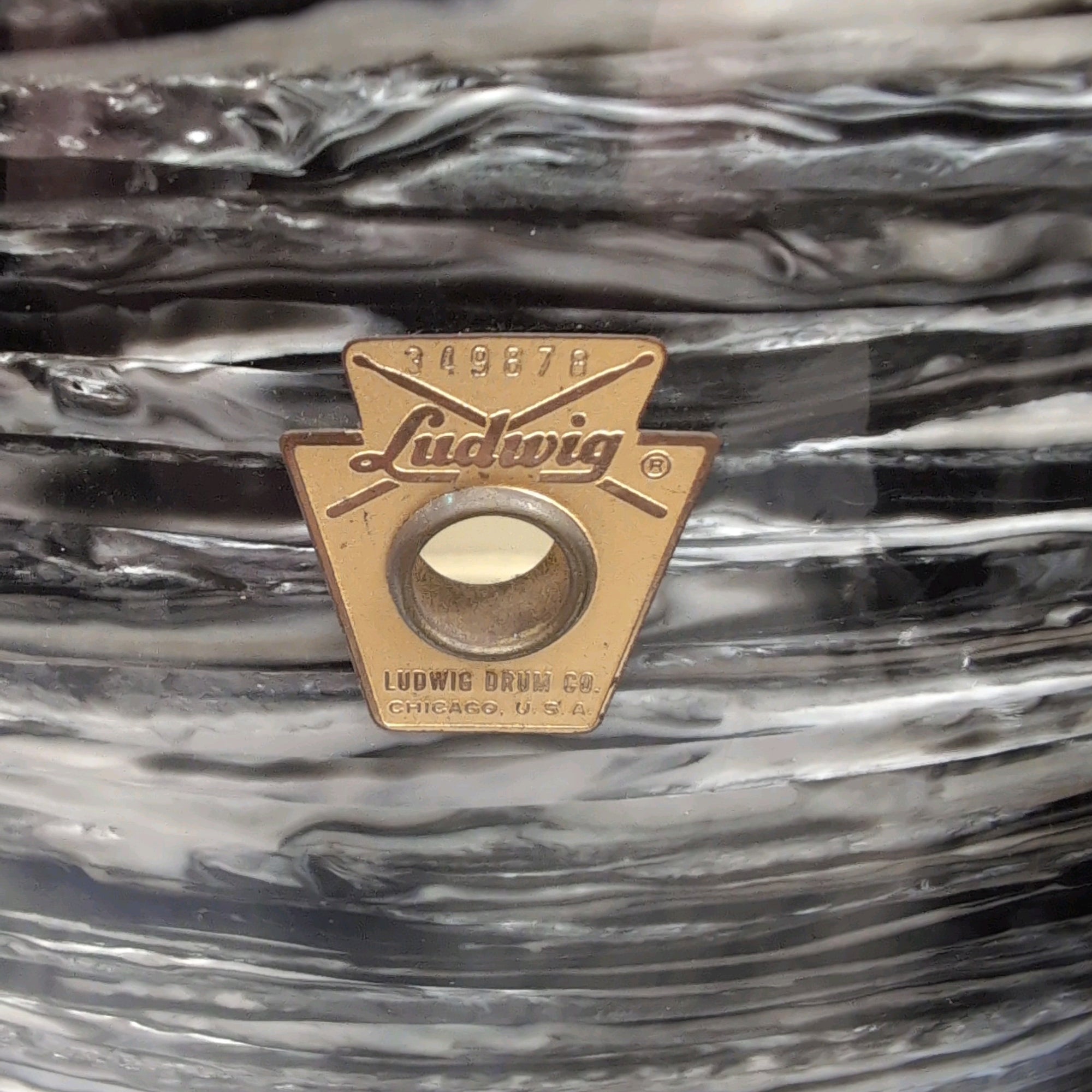 Ludwig Ringo Black Oyster Pearl Keystone Badge Drum Kit Vintage 1965