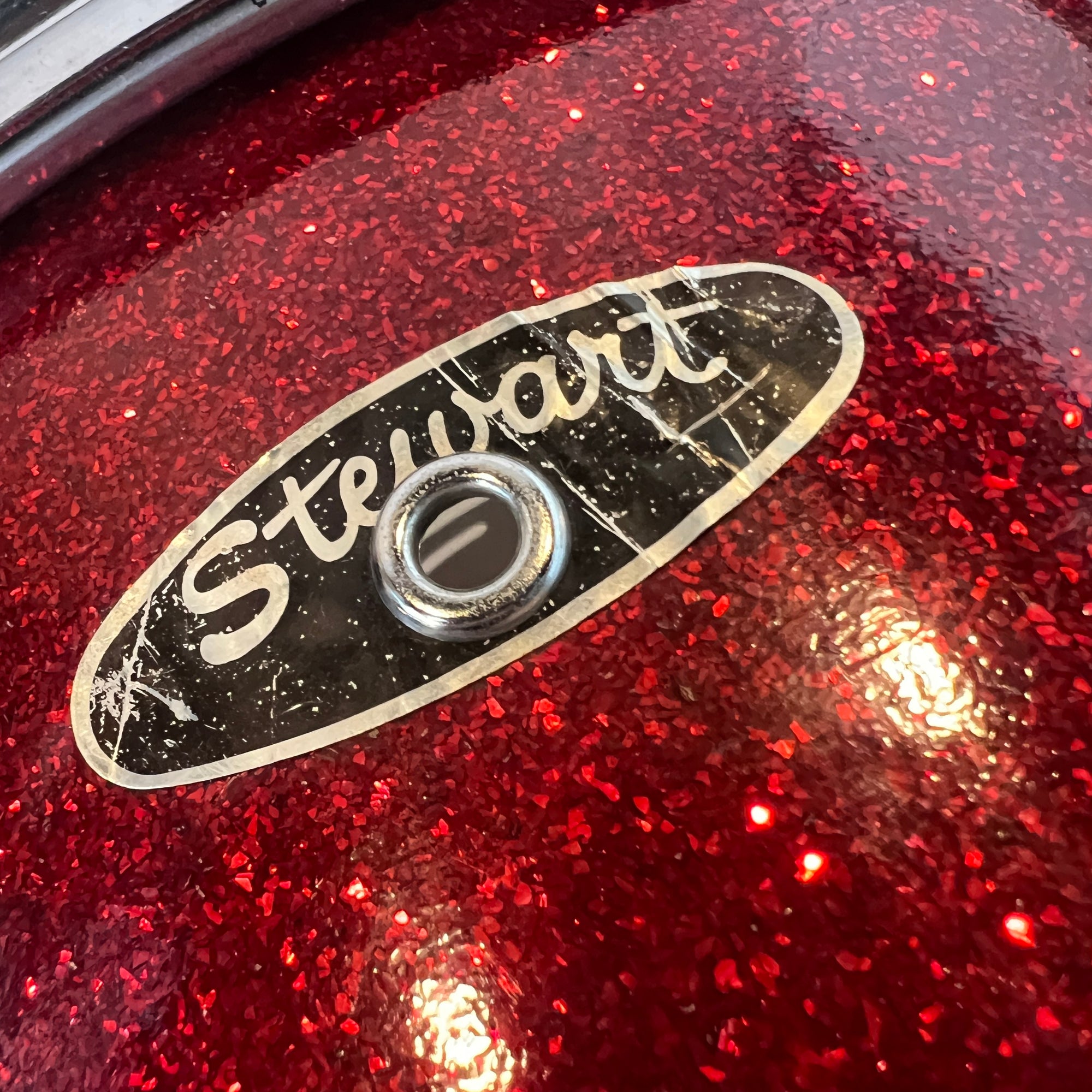 Stewart 14 x 5.5 MIJ Red Sparkle Snare Drum